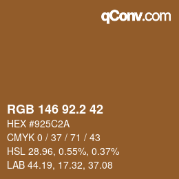 カラーコード: RGB 146 92.2 42 | qconv.com