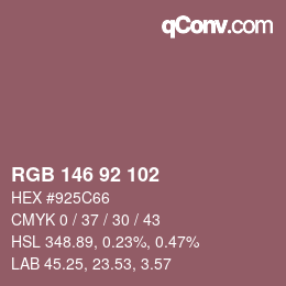 カラーコード: RGB 146 92 102 | qconv.com