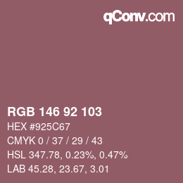 Color code: RGB 146 92 103 | qconv.com
