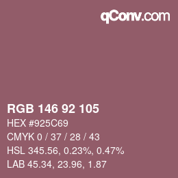 カラーコード: RGB 146 92 105 | qconv.com