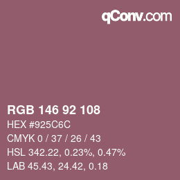 カラーコード: RGB 146 92 108 | qconv.com
