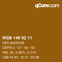 カラーコード: RGB 146 92 11 | qconv.com