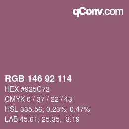 カラーコード: RGB 146 92 114 | qconv.com