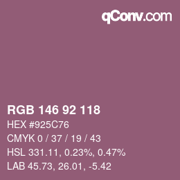カラーコード: RGB 146 92 118 | qconv.com
