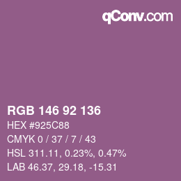 カラーコード: RGB 146 92 136 | qconv.com