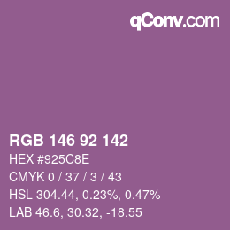 Código de color: RGB 146 92 142 | qconv.com