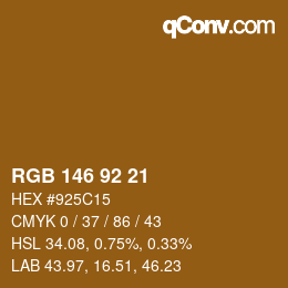 カラーコード: RGB 146 92 21 | qconv.com