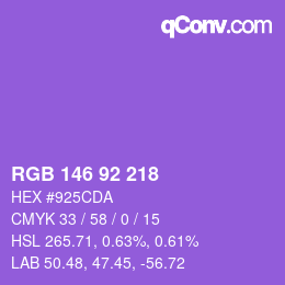 カラーコード: RGB 146 92 218 | qconv.com