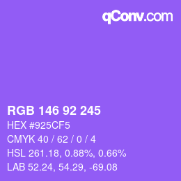 颜色代码: RGB 146 92 245 | qconv.com