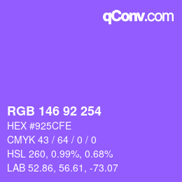 カラーコード: RGB 146 92 254 | qconv.com