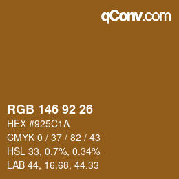 カラーコード: RGB 146 92 26 | qconv.com