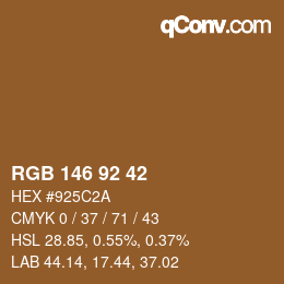 カラーコード: RGB 146 92 42 | qconv.com