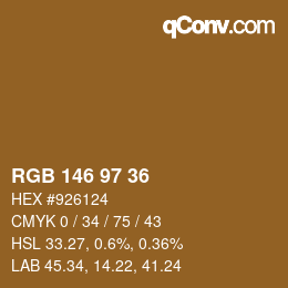 カラーコード: RGB 146 97 36 | qconv.com