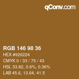 カラーコード: RGB 146 98 36 | qconv.com