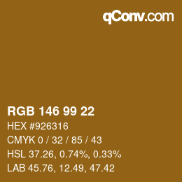 Color code: RGB 146 99 22 | qconv.com