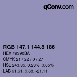 Color code: RGB 147.1 144.8 186 | qconv.com