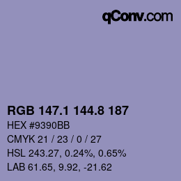Color code: RGB 147.1 144.8 187 | qconv.com