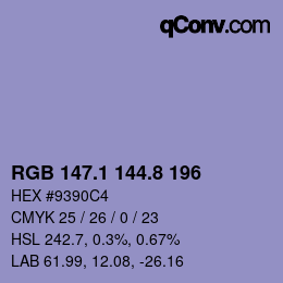 Color code: RGB 147.1 144.8 196 | qconv.com
