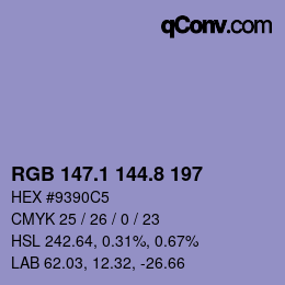 Color code: RGB 147.1 144.8 197 | qconv.com