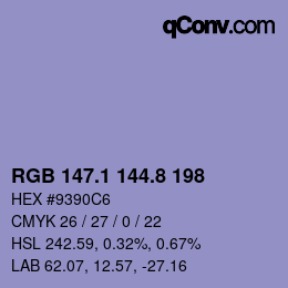 Color code: RGB 147.1 144.8 198 | qconv.com
