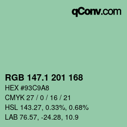 Color code: RGB 147.1 201 168 | qconv.com
