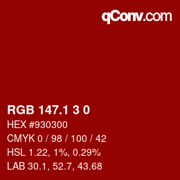 カラーコード: RGB 147.1 3 0 | qconv.com