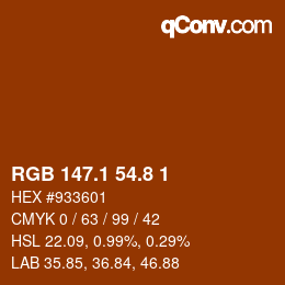 カラーコード: RGB 147.1 54.8 1 | qconv.com