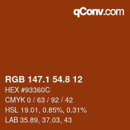 Color code: RGB 147.1 54.8 12 | qconv.com