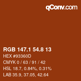 Color code: RGB 147.1 54.8 13 | qconv.com