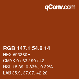 Color code: RGB 147.1 54.8 14 | qconv.com
