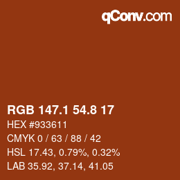 Color code: RGB 147.1 54.8 17 | qconv.com