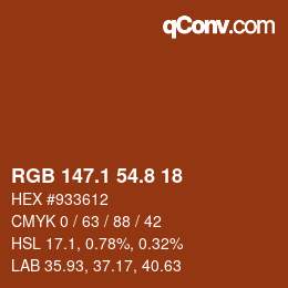 Color code: RGB 147.1 54.8 18 | qconv.com
