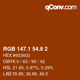 Color code: RGB 147.1 54.8 2 | qconv.com