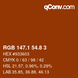 カラーコード: RGB 147.1 54.8 3 | qconv.com