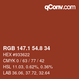 Color code: RGB 147.1 54.8 34 | qconv.com