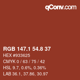 Color code: RGB 147.1 54.8 37 | qconv.com