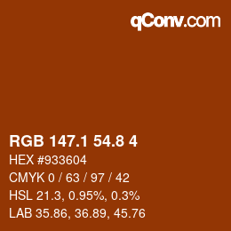 Color code: RGB 147.1 54.8 4 | qconv.com