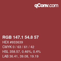 Color code: RGB 147.1 54.8 57 | qconv.com