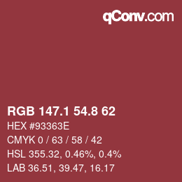 Color code: RGB 147.1 54.8 62 | qconv.com