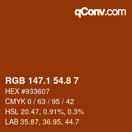 Color code: RGB 147.1 54.8 7 | qconv.com
