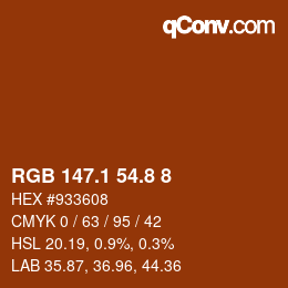 Color code: RGB 147.1 54.8 8 | qconv.com