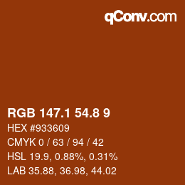 Color code: RGB 147.1 54.8 9 | qconv.com