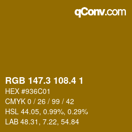 カラーコード: RGB 147.3 108.4 1 | qconv.com