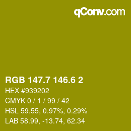 カラーコード: RGB 147.7 146.6 2 | qconv.com