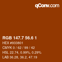 カラーコード: RGB 147.7 56.6 1 | qconv.com