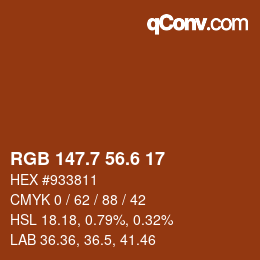 カラーコード: RGB 147.7 56.6 17 | qconv.com