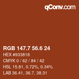 カラーコード: RGB 147.7 56.6 24 | qconv.com