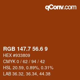 カラーコード: RGB 147.7 56.6 9 | qconv.com