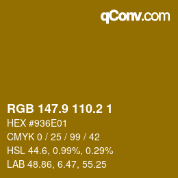 カラーコード: RGB 147.9 110.2 1 | qconv.com