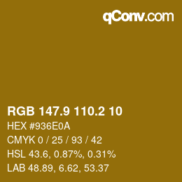 Farbcode: RGB 147.9 110.2 10 | qconv.com